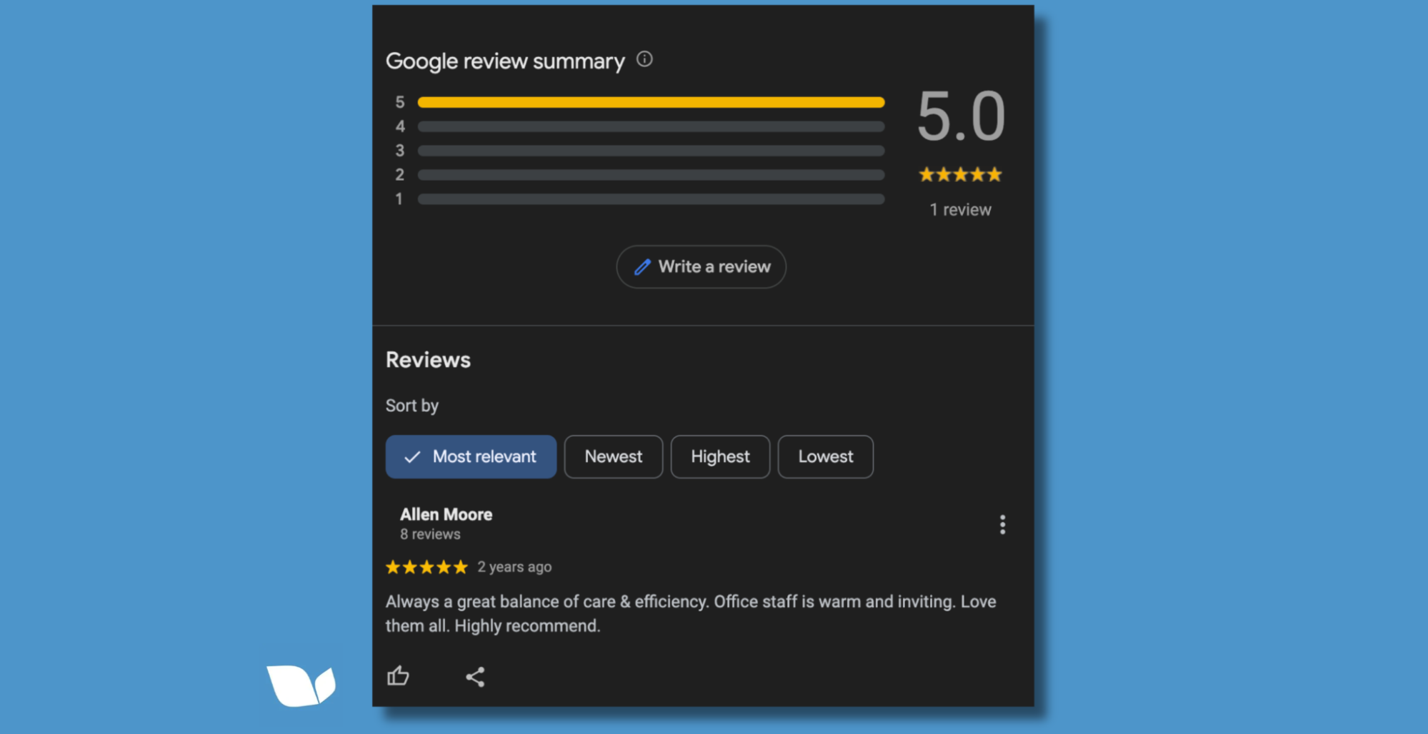 Google Reviews for a new website